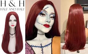 Red Sally Costume Wig for Women Long Straight Dark Red Wigs 23.6''  Synthetic Hair for Halloween Party Daily : Amazon.ca: Clothing, Shoes &  Accessories