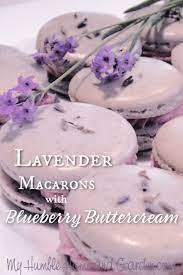 How To Make Lavender Macarons With Blueberry Buttercream My Humble Home And Garden French Macaroon Recipes Desserts Lavender Dessert