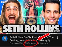 500,000 views in the first 4 days for the latest interview with Seth  Rollins! 🙏🙏 It is now the #3 most watched episode of Insight behind The  Undertaker and John Cena.