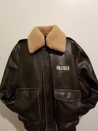 Tommy Hilfiger Mens Leather Coat Shearling Bomber Aviator Vintage Super Rare Xl Fashion Clothing Shoes Acces Mens Leather Coats Leather Bomber Leather Coat