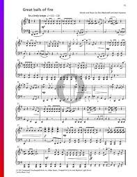 Listen to great balls of fire by jerry lee lewis on deezer. Great Balls Of Fire Noten Piano Solo Pdf Download Streamen Oktav