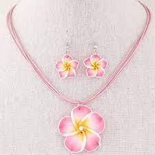 Hawaiian kukui nut lei red color hibiscus flower necklace. Fashion Hawaii Plumeria Flowers Jewelry Sets Polymer Clay Earrings Pendant Necklace Jewelry Sets For Women Jewelry Sets Aliexpress