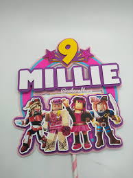 Roblox Cake Topper Birthday Roblox Party Decoration Roblox Etsy Roblox Cake Birthday Cake Toppers Pink Cake Toppers