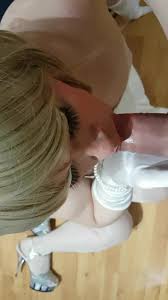 Sissy bride sucks cock