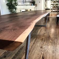 Amish handcrafted with metal base 717.768.7642. Live Edge Black Walnut Dining Table Wood Slabs