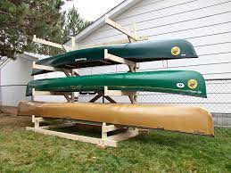 See how this rack was repurposed here trclips.com/video/sicehfq1rv0/video.html how to make or do it yourself canoe storage rack. Build Outdoor Kayak Rack Outdoor Winter Canoe Storage Question Canoe Storage Kayak Storage Canoe Rack