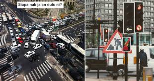 Bentuk jalan raya menegak dan melintang dengan sistem lampu isyarat yang digunakan untuk simulasi mengenal fungsi warna lampu isyarat. Kalau Traffic Light Rosak Siapa Patut Jalan Dulu Vanilla Kismis