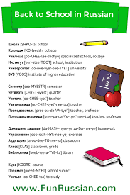 Back To School In Russian Russian Language Russian Language Learning Learn Russian