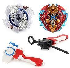 Elfnico Bey Battle Burst 2 In 1 Metal Fusion Battling Tops With 4d Launcher Grip Battle Set Packed In Storage Case El Battle Metal Spinning Top Toy