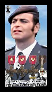 HONRA E GLÓRIA; e nota de óbito: Faleceu no dia 05Ago1997 o veterano  António Joaquim Ramos, Tenente-Coronel de Infantaria Pára-Quedista na  situação de reforma