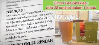 Teh ini tentunya juga mudah ditemukan di indonesia. Kebaikan Teh Hijau Cinch Tea Shaklee Shaklee Tea