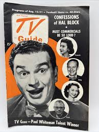 1952 AUG 15 New England TV GUIDE Rare Hal Block Francis Daly Kilgallen Cerf 