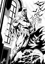 The batman drawing that is shown above is showing the superhero standing and looking straight. Batman By Renato Camilo Inks By Cb By Cb Comicart On Deviantart