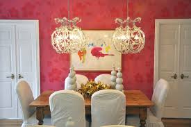 Get inspired and create a gorgeous adornment centered in an amazing. Pink Wallpaper Transitional Dining Room Megan Winters
