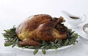 Reduce oven temperature to 350 degrees and continue to cook for 2 1/2 more hours, basting every 30 minutes and watching pan juices; Martha Stewart Details Her First Thanksgiving Disaster Daily Mail Online