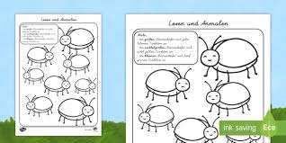 Bilder zum ausmalen, malvorlagen, ausmalbilder, bild, schule, grundschule, unterricht, unterrichtsmaterial: Marienkafer Arbeitsblatt Lesen Und Malen