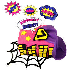 Ideas for suoer hero cake. Fun Diy Superhero Pink Cake Kit Girls Birthday Cake Ideas