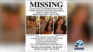 Your browser does not support the video tag. 3 Arrested In Murder Of Coachella Valley Missing Couple Audrey Moran And Jonathon Reynoso Abc7 Los Angeles