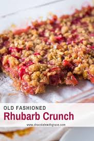 Rhubarb Crunch Is Similar To Rhubarb Crisp With A With Crumble Topping Layer On The Bottom As Well As The Top Rhubarb Recipes Rhubarb Desserts Rhubarb Crunch