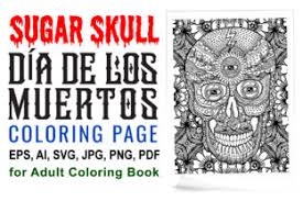 Sugar skull themes are usually more suitable to be applied as halloween approaches Adult Coloring Pages Books 4 382 Free Premium Printables Creative Fabrica