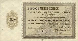 Проверьте 'scheckformular' перевод на английский. Leipziger Messe Scheck 1 Dm 1949 Muster 1