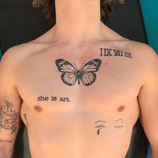 Monarch Butterfly For Lachy Thanks Man Black Blackwork Blacktattoo Blacktattoos Dotworkt Small Chest Tattoos Tattoos For Guys Tattoos
