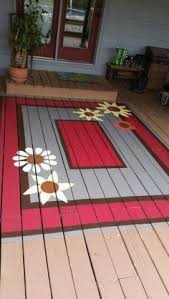 Painted rug on wood deck. 42 Painted Rug Ideas Painted Rug Painted Floor Painted Floors
