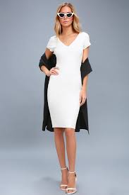 Business Of Love White Bodycon Midi Dress In 2020 Midi Dress Bodycon White Midi Dress Bodycon Black Lace Long Sleeve Bodycon Dress