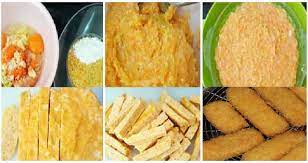 Nugget ayam siap disajikan dengan saus sebagai cocolan. Resep Membuat Nugget Ayam Wortel Yang Enak Dan Sehat Resep Dapur Praktis