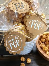 Set Of 10 Handmade Ready To Pop Gift Tags Bags Kit Hand Embossed Baby Shower Favor Tag Gender Reveal Party Kraft Twine Popcorn Bag Favor In 2020 Baby Shower Gift Bags Baby Shower Favor Tags November