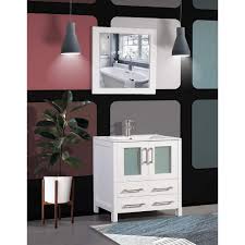 The dolce vanity is one of the most elegant modern bathroom vanities around. Vanity Art Brescia 30 Inch Bathroom Vanity In White With Single Basin Vanity Top In White The Home Depot Canada