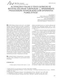 PDF) ALTERAÇÕES FÍSICAS E FÍSICO-QUÍMICAS DE BATATAS (SOLANUM TUBEROSUM L.)  MINIMAMENTE PROCESSADAS INTERCALADAS COM DIFERENTES FILMES ATIVOS