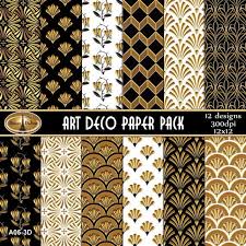 Black And Gold Art Deco Art Deco Paper 12 X 12 Art Deco Paper Pack Art Deco Digital Etsy Gold Art Deco Art Deco Deco