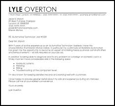 Automotive Technician Cover Letter Sample Cover Letter Templates Examples
