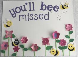 Make negative punch art cards with a cricut. You Ll Bee Missed Card Bee Cards Farewell Cards Cards Handmade
