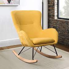 Linen Rocking Chair Armchair With Pocket Blue In 2021 Arm Chairs Living Room Rocking Chair Accent Chairs For Living Room