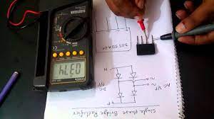 You should again get a reading for both. Single Phase Bridge Rectifier Test Diode Testing Full Wave Bridge Rectifier Testing Youtube