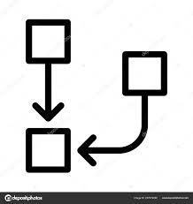 Inverted Organization Chart Icon Simple Line Illustration