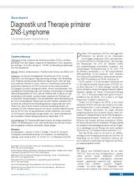 Diagnostik Und Therapie Primarer Zns Lymphome