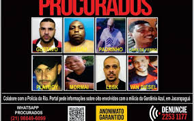 Ele visitava a família na comunidade três pontes no momento da. Portal Dos Procurados Lanca Cartaz Com Fotos De Milicianos Da Gardenia Azul Rio De Janeiro O Dia