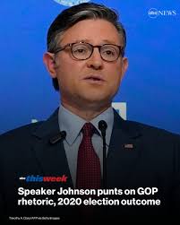 House Speaker Mike Johnson declined to definitively answer questions