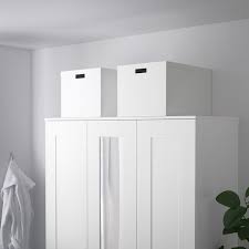 Les boites de rangement, ces accessoires indispensables. Tjena Boite De Rangement Avec Couvercle Blanc 35x50x30 Cm Ikea
