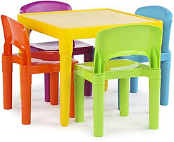 Year , fondant wooden , plastic table for kid , chair and tabl kids , child desk and chair set , high chair and table for a child. Amazon Com Humble Crew Vibrant Kids Plastic Table And 4 Chairs Set Furniture Decor