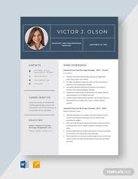 Servers often need to be strong enough to lift and carry heavy trays of food and beverages. Assistant Food And Beverage Manager Resume Template Free Pages Word Apple Pages Template Net