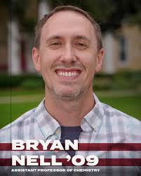 Assistant Professor of Chemistry and 2009 grad Bryan Nell recently has a  paper published in the peer-reviewed scientific journal “Acta  Crystallographica Section E.” The article details a new molecule that has  never