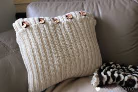 Knitted pillow with lace pattern. Cozy Diy Knitted Pillows Keep Away Winter Blues