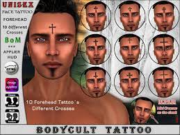 What happens when you change your mind and that artist fades and. Second Life Marketplace Bodycult Tattoo Face Unisex 10 Forehead Cross Bfa1112