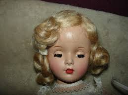 ORJ late 1940's Vintage 14" Madame Alexander Hard Plastic Wendy Ann Bride  Doll