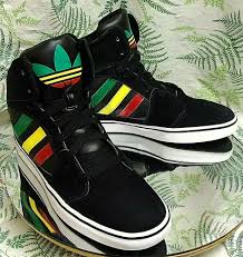 Adidas Black And Green Running Shoes Adidas Black Green Yellow Red High Top Sneakers Skateboarding Shoes Mens Sz 12 Adidas Basketballshoes Sneakers Black Red High Top Sneakers Sneakers