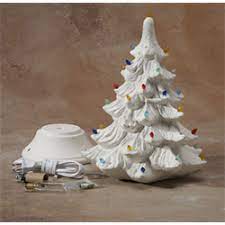 Ceramic christmas tree with lights. Gare Bisque Christmas Tree Ceramic Arts